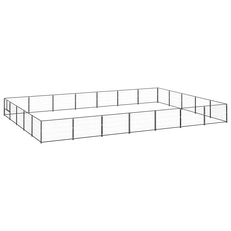 Load image into Gallery viewer, VidaXL Hondenkennel 35 m² staal zwart