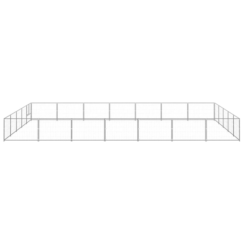 Load image into Gallery viewer, VidaXL Hondenkennel 35 m² staal zilverkleurig