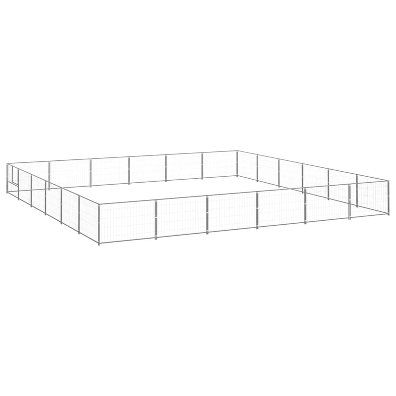 Load image into Gallery viewer, VidaXL Hondenkennel 36 m² staal zilverkleurig