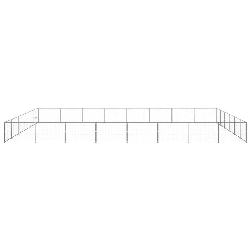 Load image into Gallery viewer, VidaXL Hondenkennel 48 m² staal zilverkleurig
