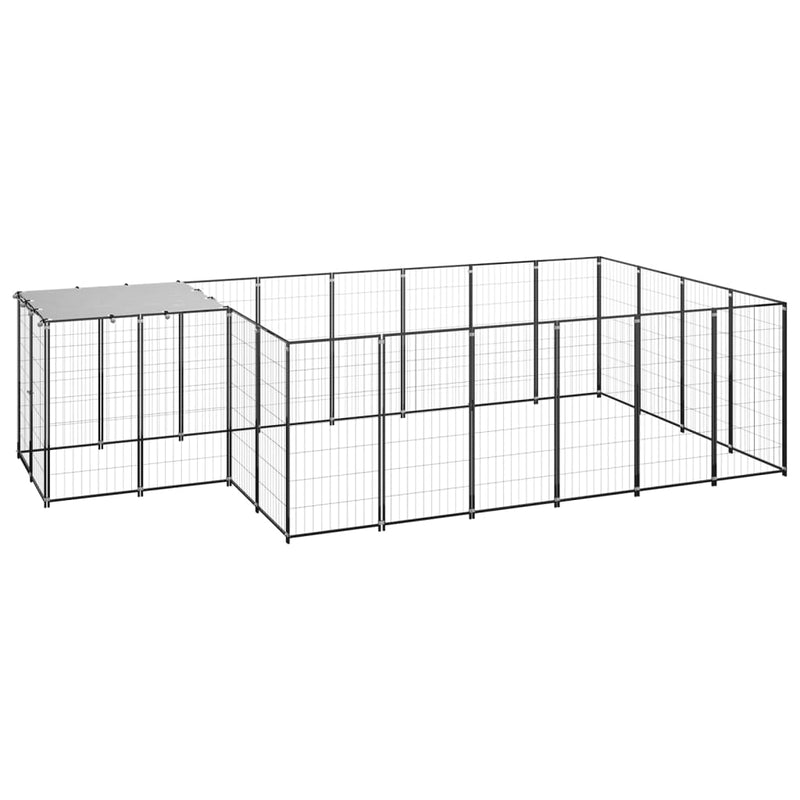 Load image into Gallery viewer, VidaXL Hondenkennel 8,47 m² staal zwart