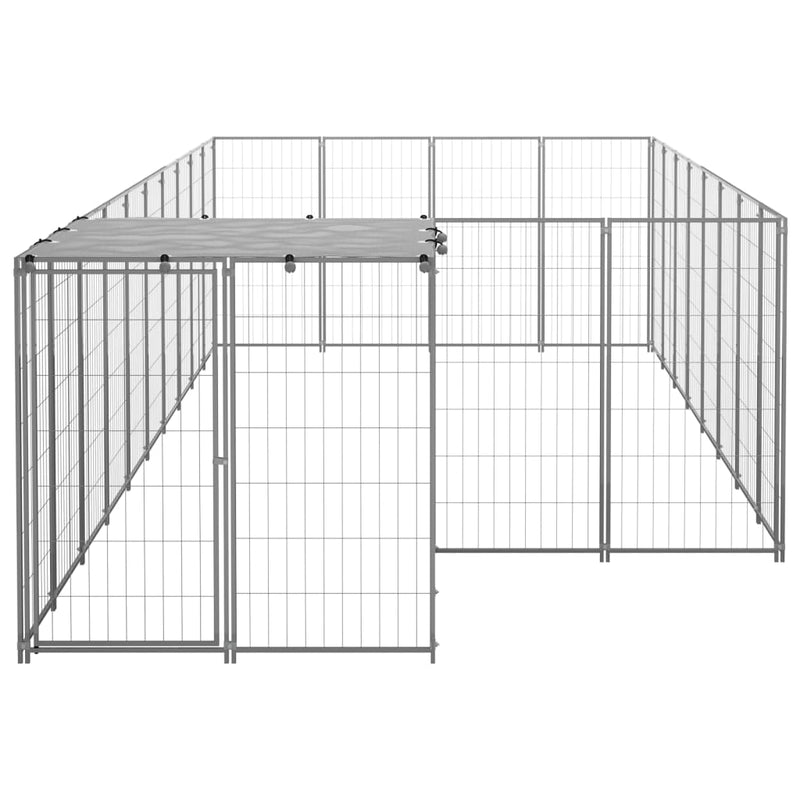 Load image into Gallery viewer, VidaXL Hondenkennel 10,89 m² staal zilverkleurig