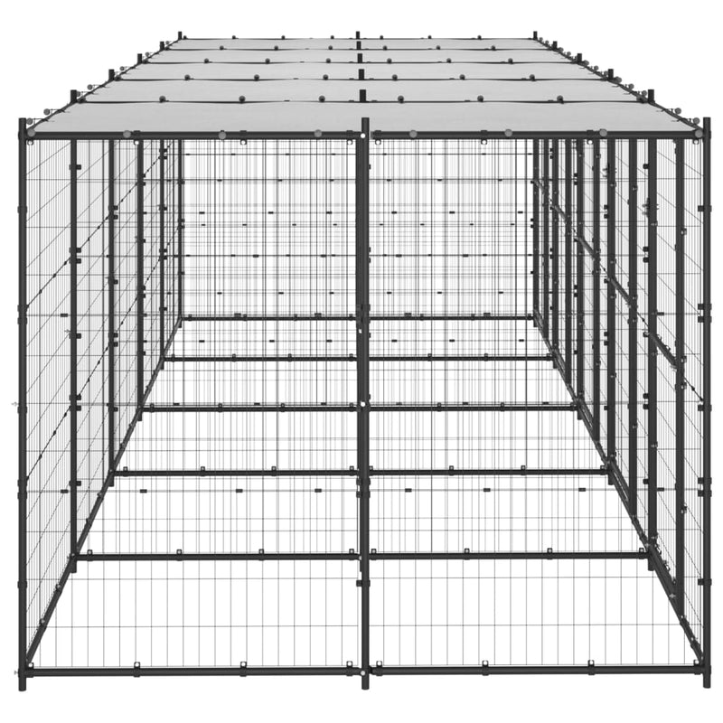 Load image into Gallery viewer, VidaXL Hondenkennel met dak 12,1 m² staal