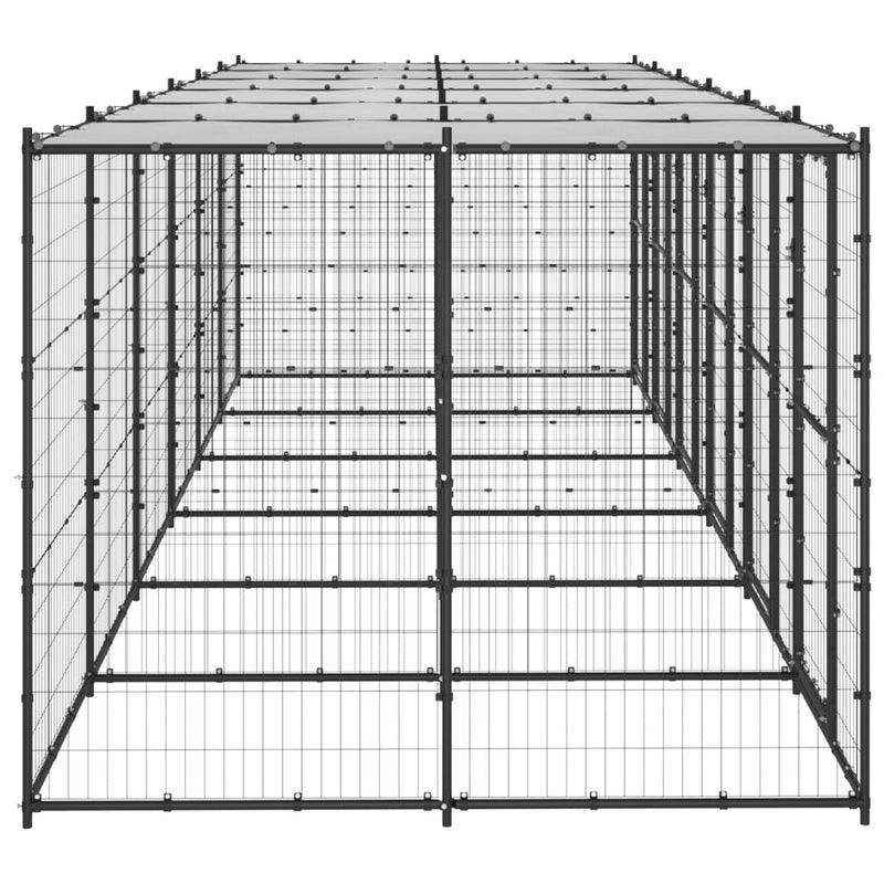 Load image into Gallery viewer, VidaXL Hondenkennel met dak 14,52 m² staal