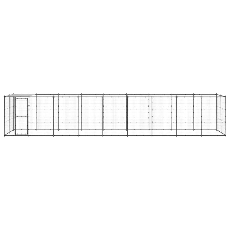 Load image into Gallery viewer, VidaXL Hondenkennel met dak 21,78 m² staal