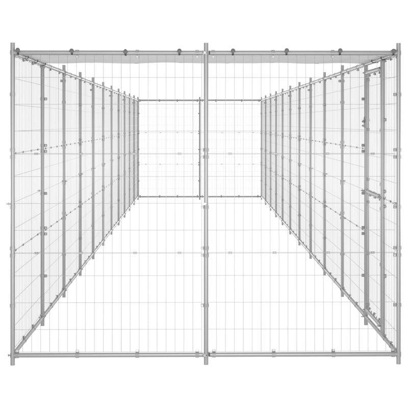 Load image into Gallery viewer, VidaXL Hondenkennel met dak 26,62 m² gegalvaniseerd staal