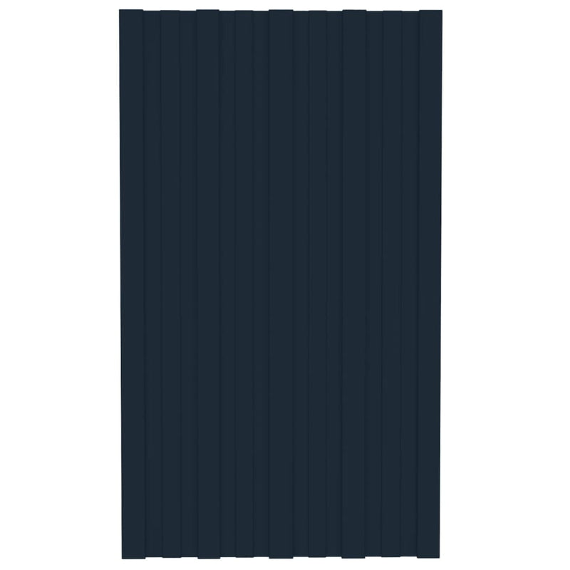 Load image into Gallery viewer, VidaXL Dakpanelen 12 st 80x45 cm gegalvaniseerd staal antracietkleurig