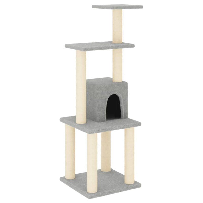 Load image into Gallery viewer, Vidaxl kattenkrabpaal met sisal krabpalen 105 cm lichtgrijs