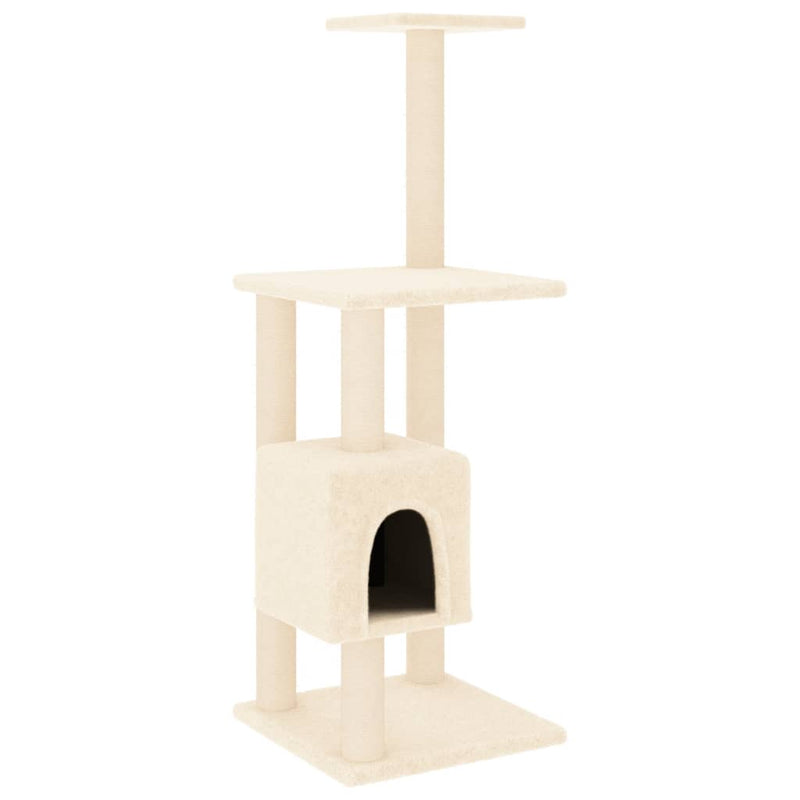 Chargez l'image dans la visionneuse de la galerie, Vidaxl kattenkrabpaal met sisal krabpalen 104 cm crèmekleurig