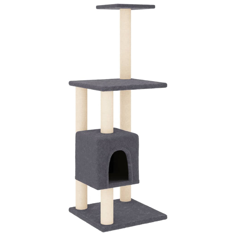 Load image into Gallery viewer, Vidaxl kattenkrabpaal met sisal krabpalen 104 cm donkergrijs