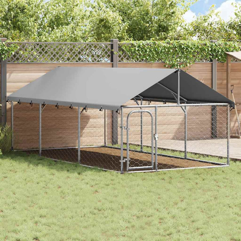 Load image into Gallery viewer, Vidaxl hondenkennel voor buiten met dak 400x200x150 cm