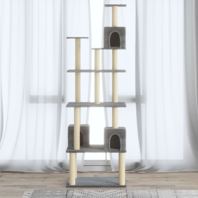 Load image into Gallery viewer, Vidaxl kattenmeubel met sisal krabpalen 188 cm lichtgrijs