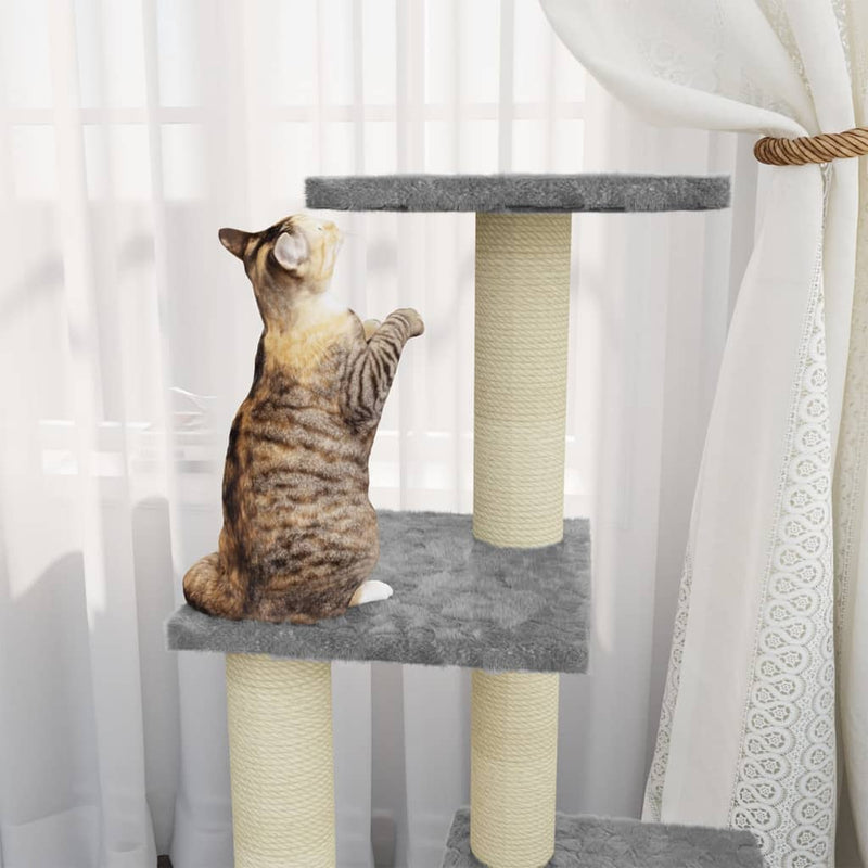 Load image into Gallery viewer, Vidaxl kattenmeubel met sisal krabpalen 92 cm lichtgrijs