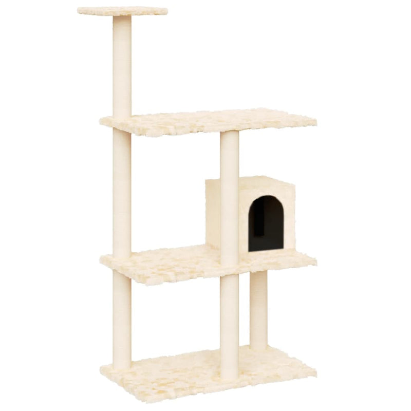 Load image into Gallery viewer, Vidaxl kattenmeubel met sisal krabpalen 119 cm crèmekleurig