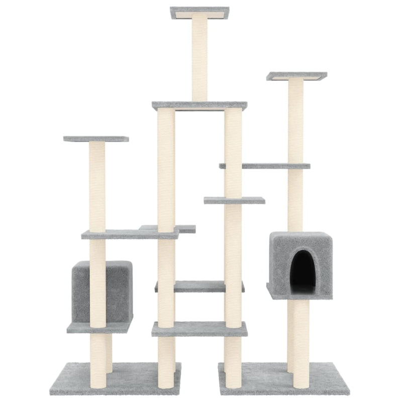 Load image into Gallery viewer, VidaXL Kattenmeubel met sisal krabpalen 145 cm lichtgrijs