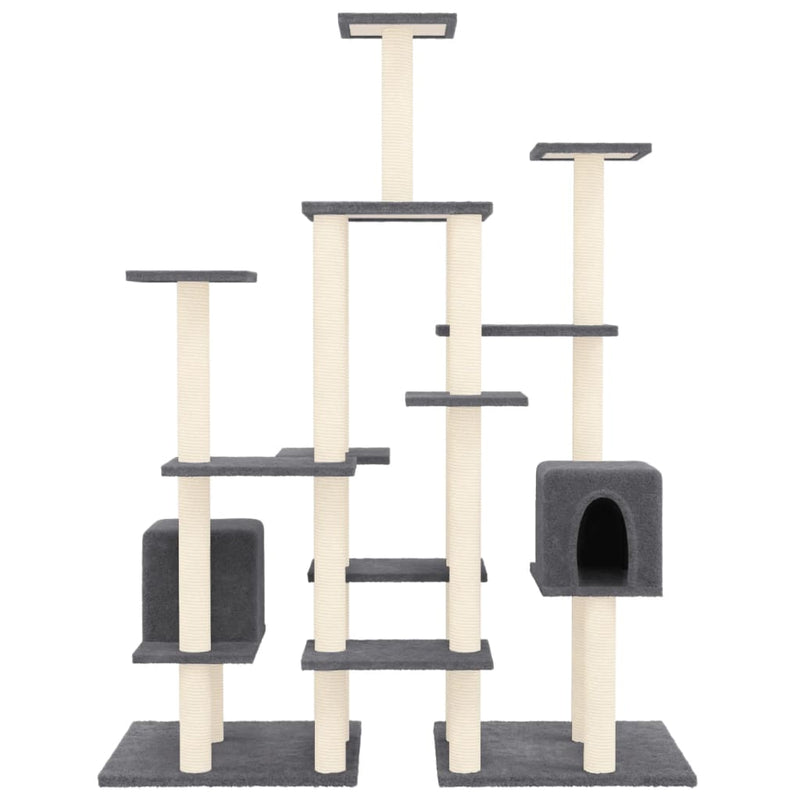 Load image into Gallery viewer, Vidaxl kattenmeubel met sisal krabpalen 145 cm donkergrijs