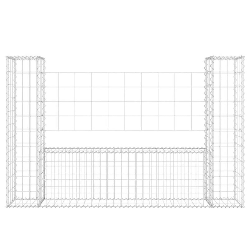 Load image into Gallery viewer, Vidaxl schanskorf u-vormig met 2 palen 140x20x100 cm ijzer