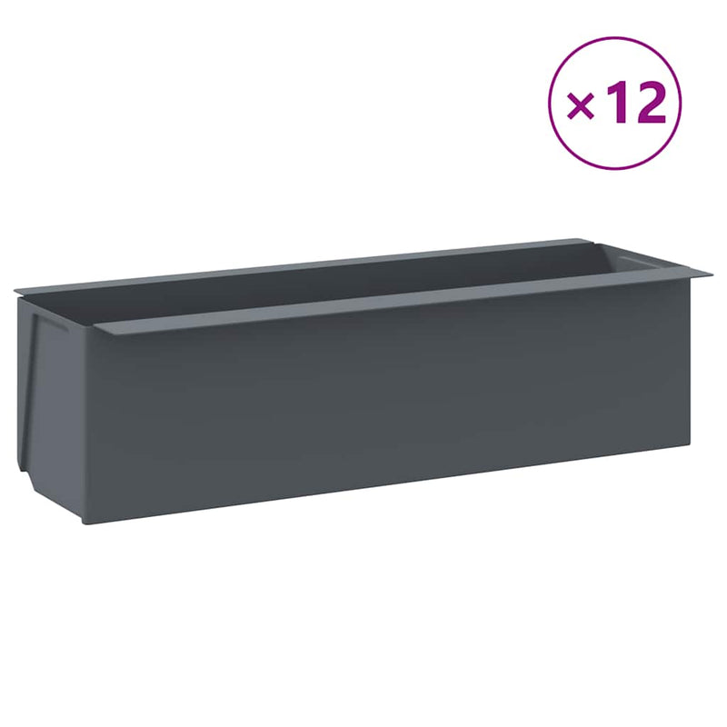 Load image into Gallery viewer, Vidaxl bloembakken voor europallets 12 st 36x13,5x9,5 cm pp grijs