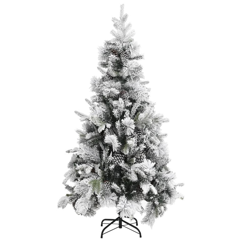 Afbeelding laden in galerijviewer, Vidaxl kerstboom met dennenappels en sneeuw 225 cm pvc en pe