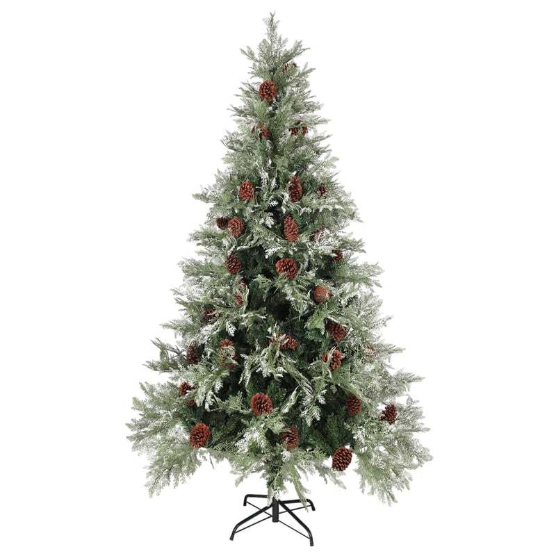 Load image into Gallery viewer, Vidaxl kerstboom met dennenappels 195 cm pvc en pe groen en wit