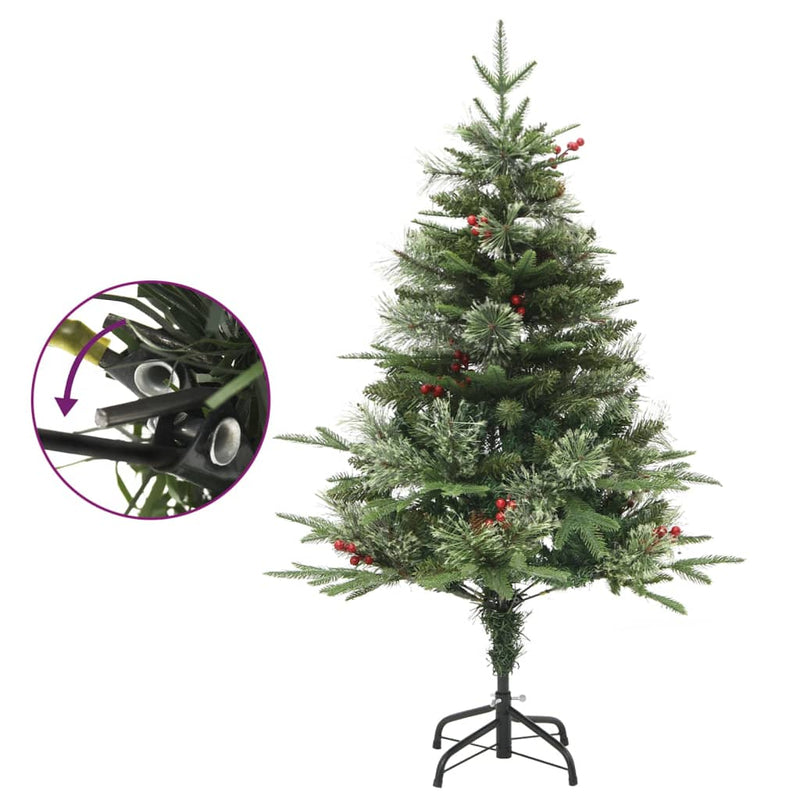 Load image into Gallery viewer, VidaXL Kerstboom met LED en dennenappels 120 cm PVC en PE groen