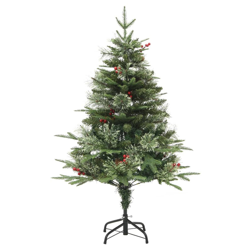 Load image into Gallery viewer, VidaXL Kerstboom met LED en dennenappels 150 cm PVC en PE groen
