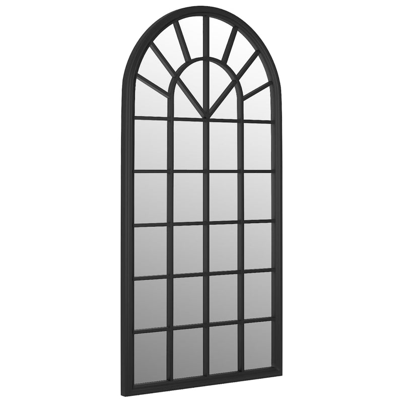 Afbeelding laden in galerijviewer, Vidaxl tuinspiegel 90x45 cm ijzer zwart