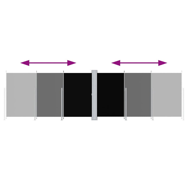 Load image into Gallery viewer, Vidaxl windscherm uittrekbaar 180x600 cm zwart