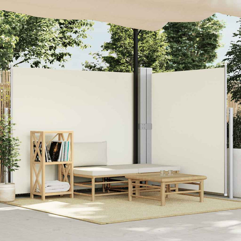 Load image into Gallery viewer, Vidaxl windscherm uittrekbaar 180x600 cm crèmekleurig