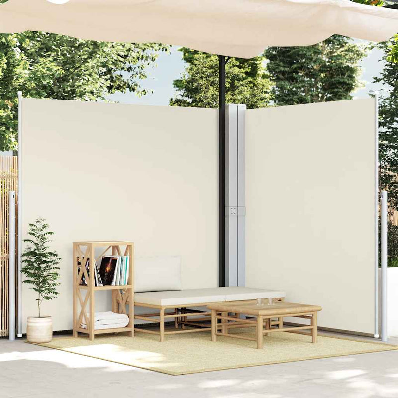 Load image into Gallery viewer, Vidaxl windscherm uittrekbaar 200x600 cm crèmekleurig
