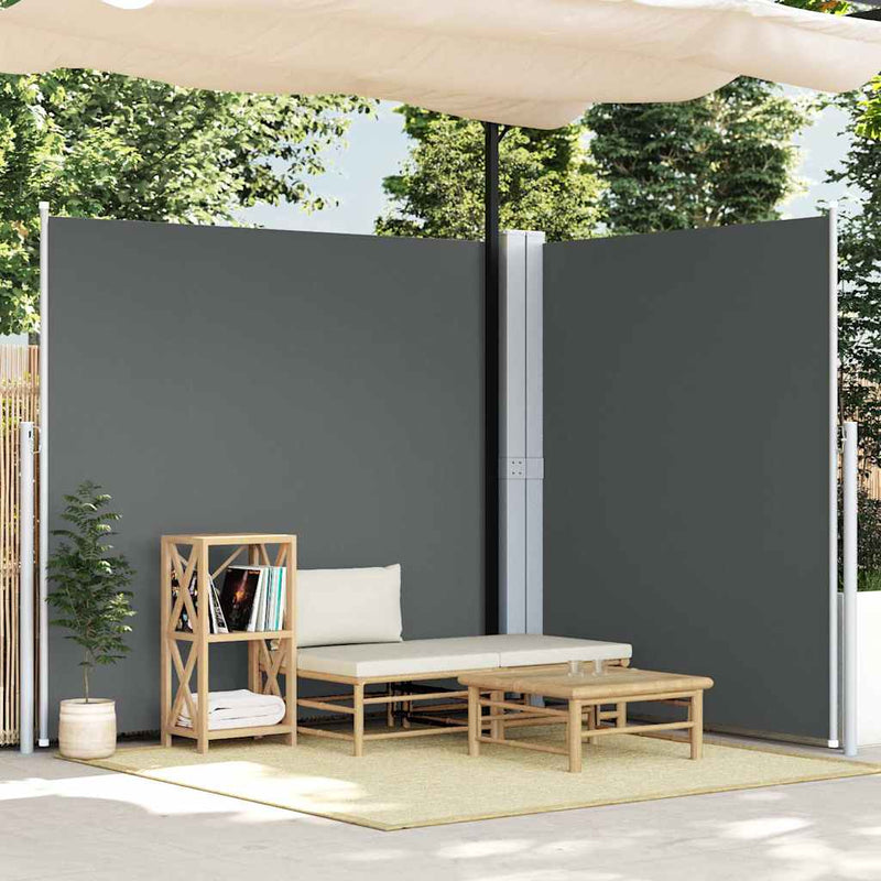 Afbeelding laden in galerijviewer, Vidaxl windscherm uittrekbaar 220x600 cm antracietkleurig
