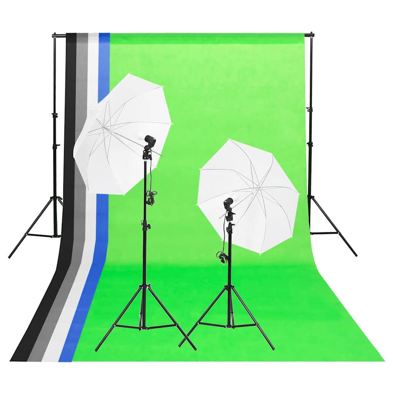 Load image into Gallery viewer, Vidaxl studioverlichtingsset met achtergronden en paraplu's
