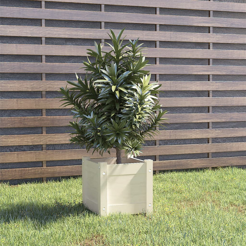 Load image into Gallery viewer, Vidaxl plantenbak 31x31x31 cm massief grenenhout wit