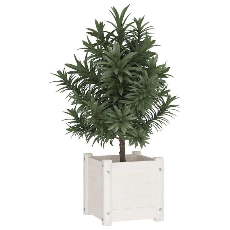 Load image into Gallery viewer, Vidaxl plantenbakken 2 st 31x31x31 cm massief grenenhout wit