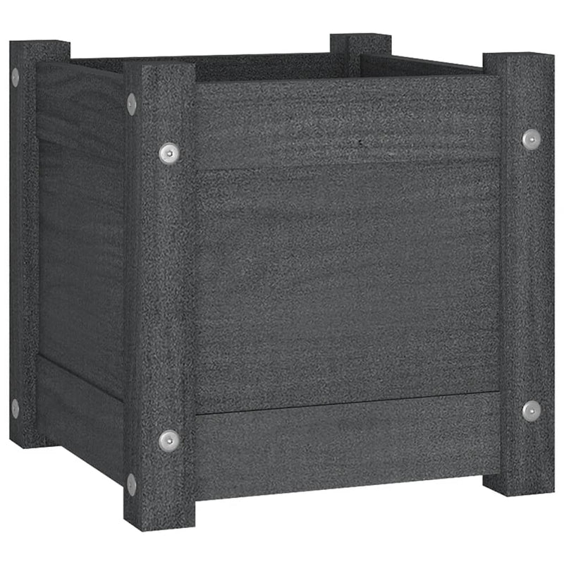Load image into Gallery viewer, Vidaxl plantenbak 31x31x31 cm massief grenenhout grijs