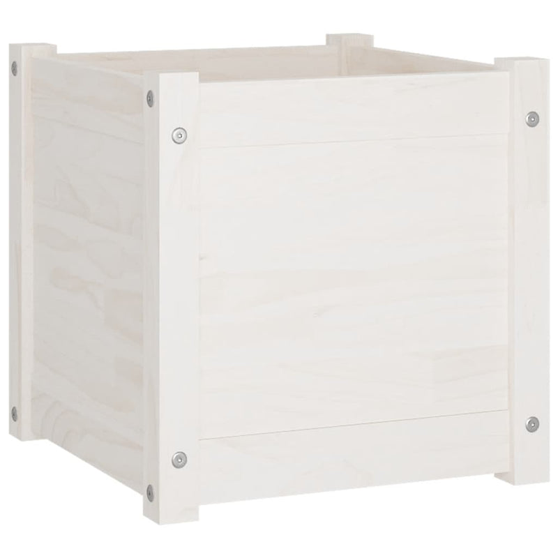 Load image into Gallery viewer, VidaXL Plantenbakken 2 st 40x40x40 cm massief grenenhout wit
