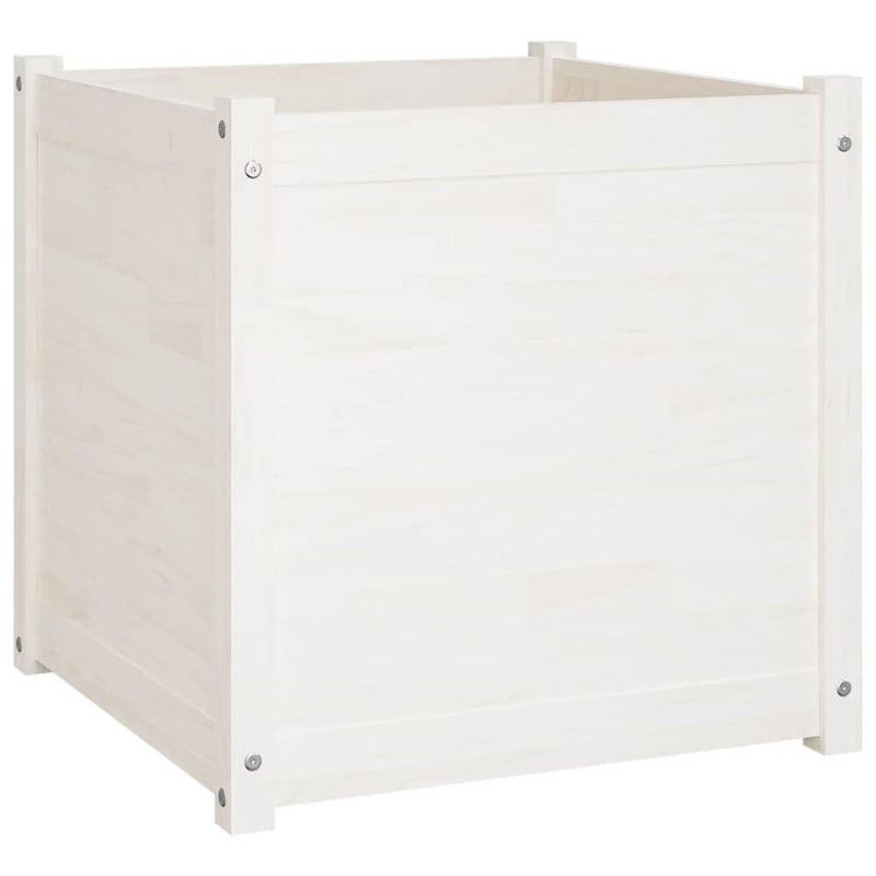 Load image into Gallery viewer, VidaXL Plantenbakken 2 st 60x60x60 cm massief grenenhout wit