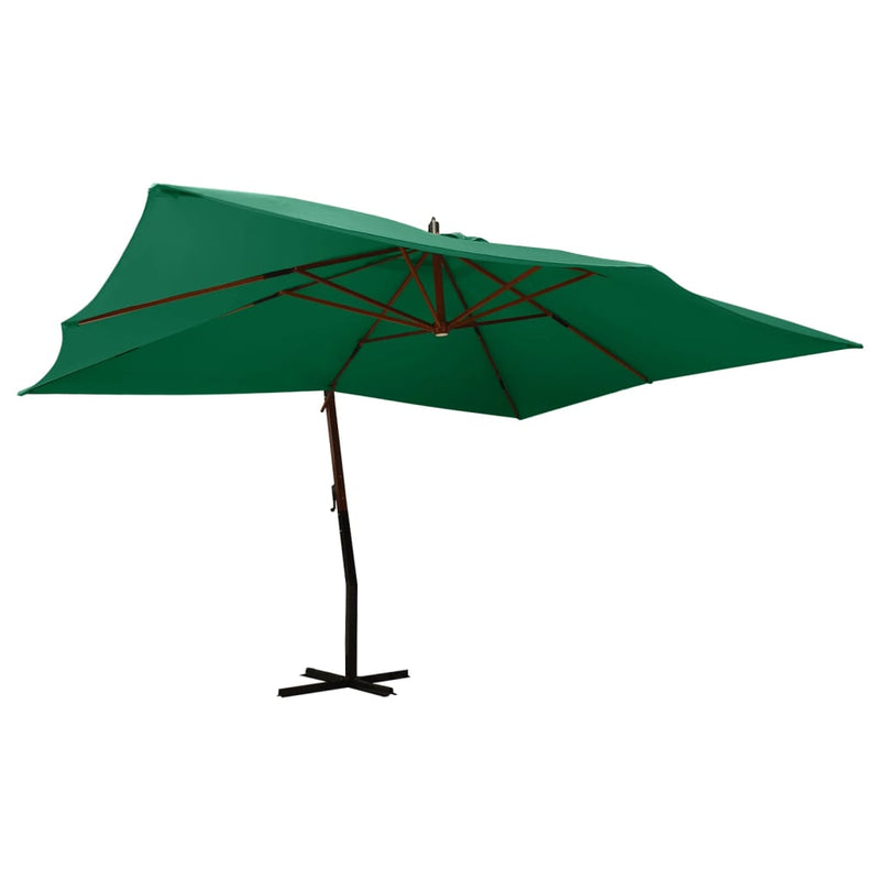 Load image into Gallery viewer, Vidaxl zweefparasol met houten paal 400x300 cm groen