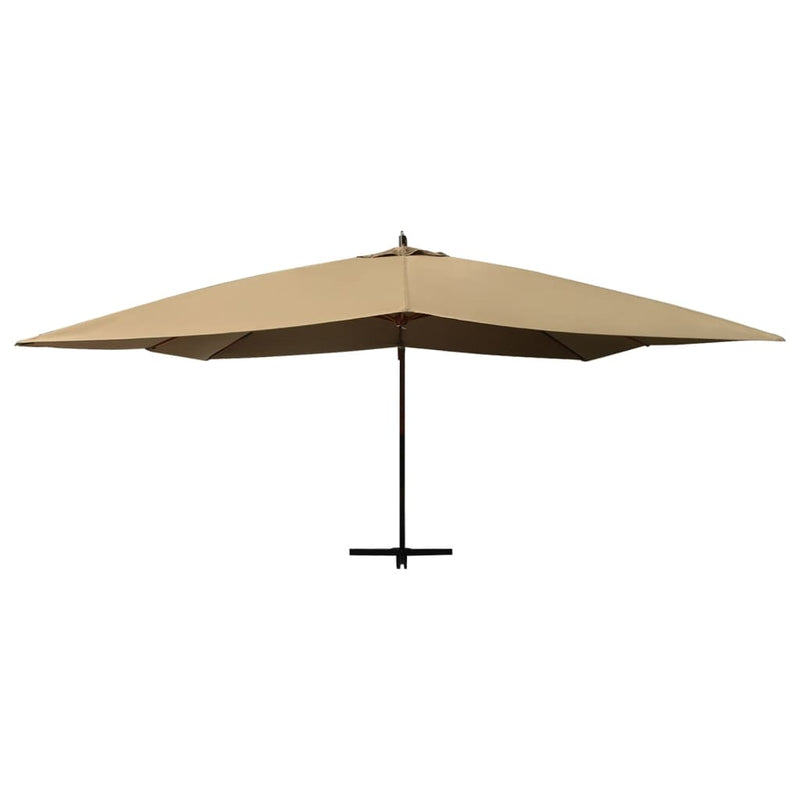 Load image into Gallery viewer, Vidaxl zweefparasol met houten paal 400x300 cm taupe