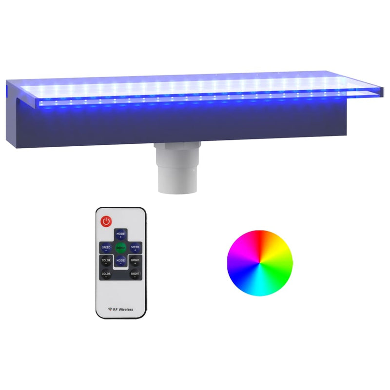 Load image into Gallery viewer, VidaXL Watervaloverlaat met RGB LED's 45 cm acryl