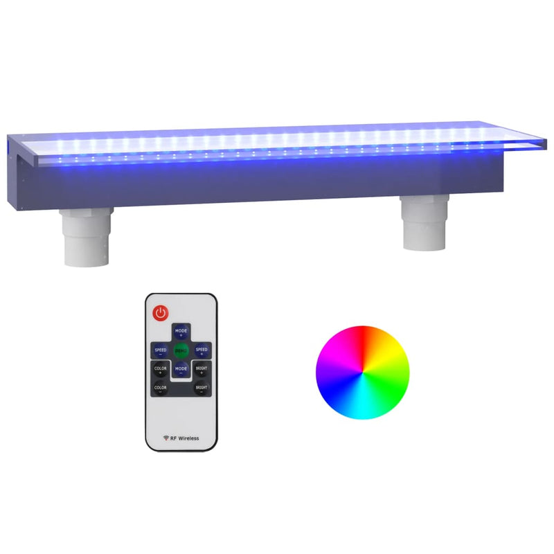 Load image into Gallery viewer, Vidaxl watervaloverlaat met rgb led's 60 cm acryl