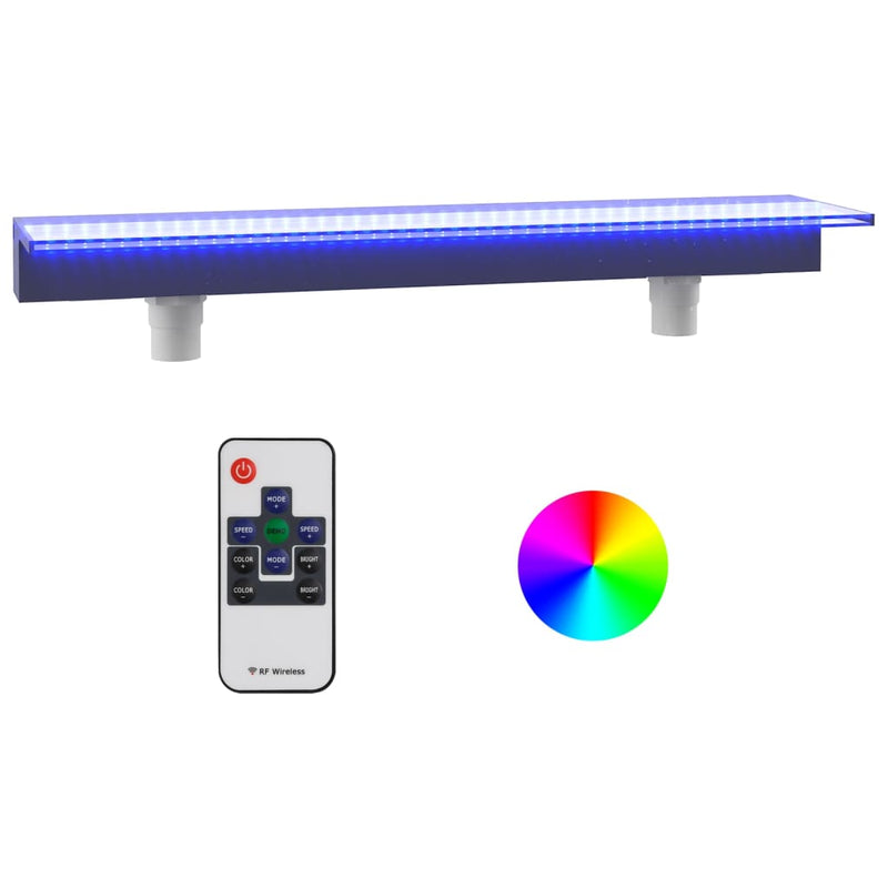 Load image into Gallery viewer, Vidaxl watervaloverlaat met rgb led's 108 cm acryl