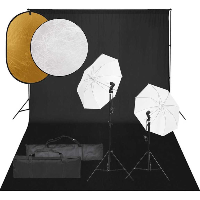 Load image into Gallery viewer, Vidaxl fotostudioset met verlichtingsset, achtergrond en reflector