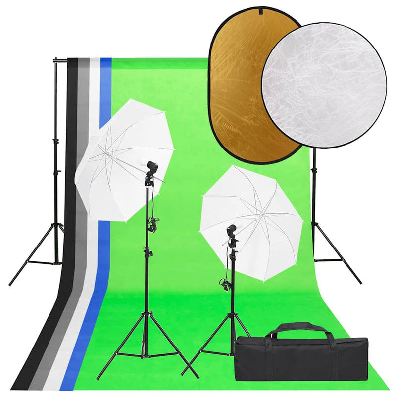 Afbeelding laden in galerijviewer, Vidaxl fotostudioset met verlichtingsset, achtergrond en reflector