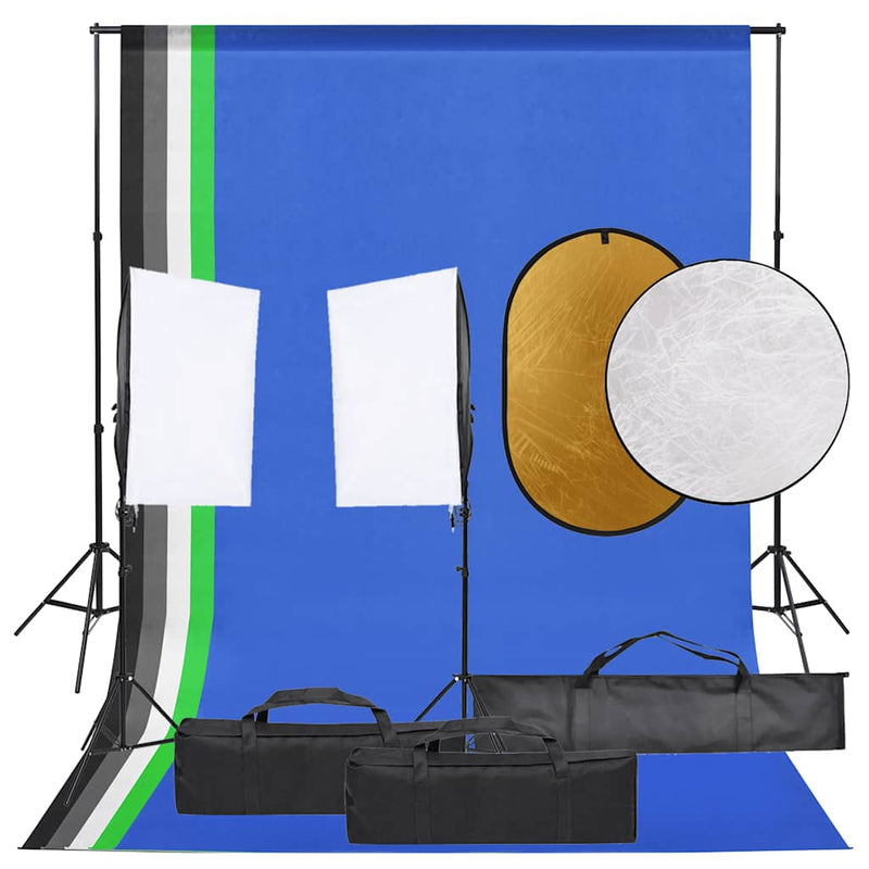 Load image into Gallery viewer, Vidaxl fotostudioset met verlichtingsset, achtergrond en reflector
