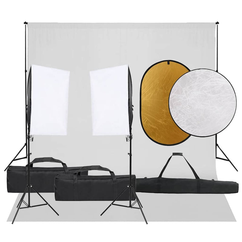 Load image into Gallery viewer, Vidaxl fotostudioset met verlichtingsset, achtergrond en reflector