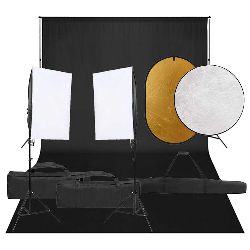 Load image into Gallery viewer, Vidaxl fotostudioset met verlichtingsset, achtergrond en reflector