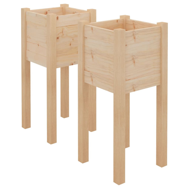 Load image into Gallery viewer, Vidaxl plantenbakken 2 st 31x31x70 cm massief grenenhout