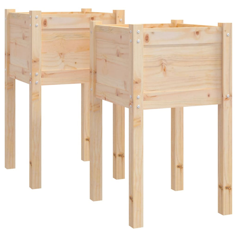 Load image into Gallery viewer, Vidaxl plantenbakken 2 st 40x40x70 cm massief grenenhout