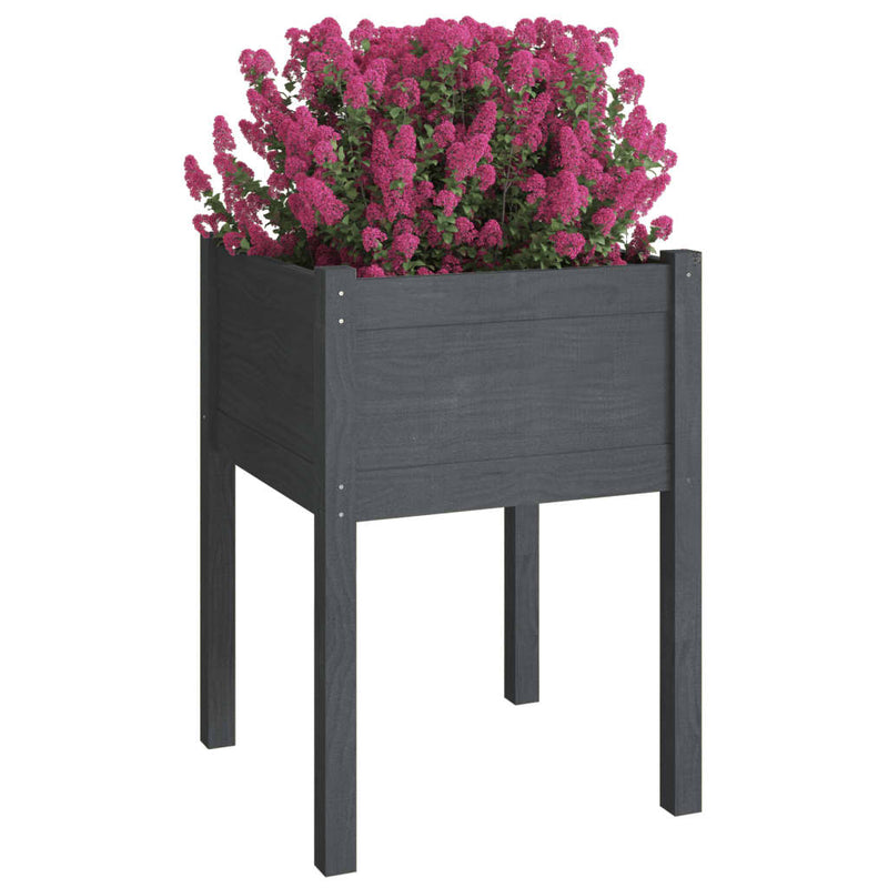 Load image into Gallery viewer, Vidaxl plantenbakken 2 st 50x50x70 cm massief grenenhout grijs
